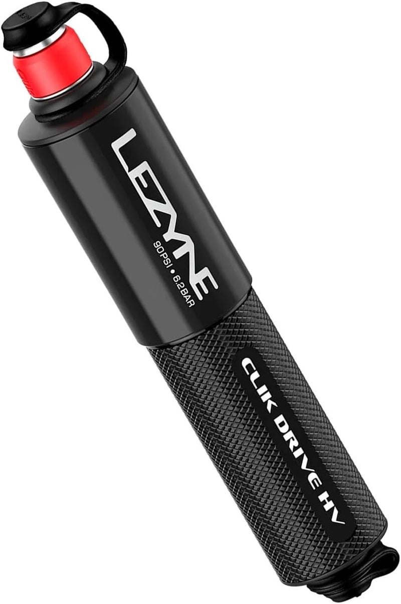 LEZYNE CLIK Drive Hand Pump - Compact Lightweight CNC-Machined Aluminum Bicycle Tire Inflation Pump for Road, MTB & Gravel Bikes | Flex Hose, Frame Mount Included - Image 1